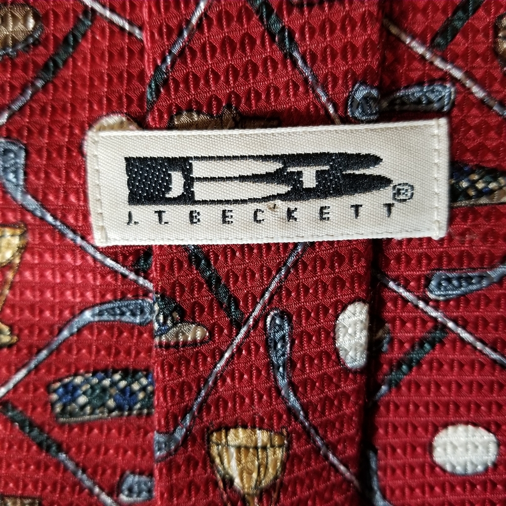 Men's JTBeckett 100% Silk Tie Golf Theme USA Made - Picture 5 of 6